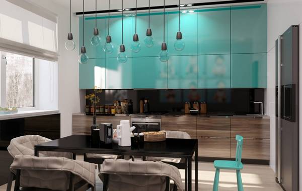 Современная кухня-столовая «Inspiration» в контрастной цветовой гамме - фото