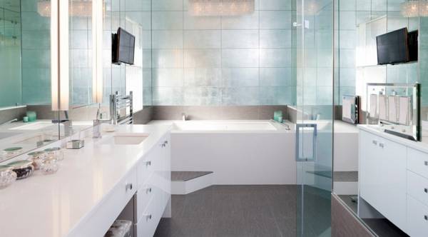 Ванная комната «Satined» - глянцевый блеск стиля модерн с фото