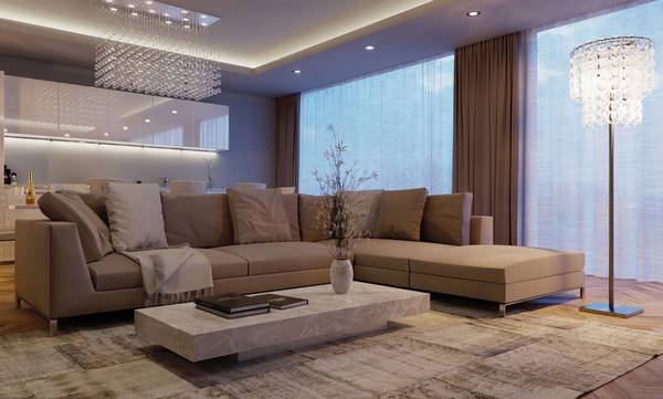 Роскошная гостиная «Luxury» в стиле арт-деко - фото