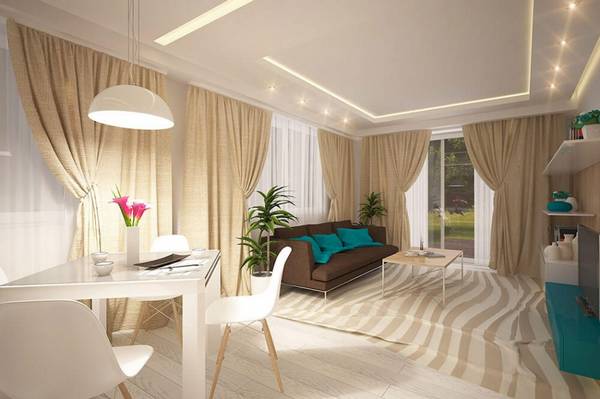 Стильный и воздушный интерьер гостиной «Zebra» в стиле арт-деко с фото