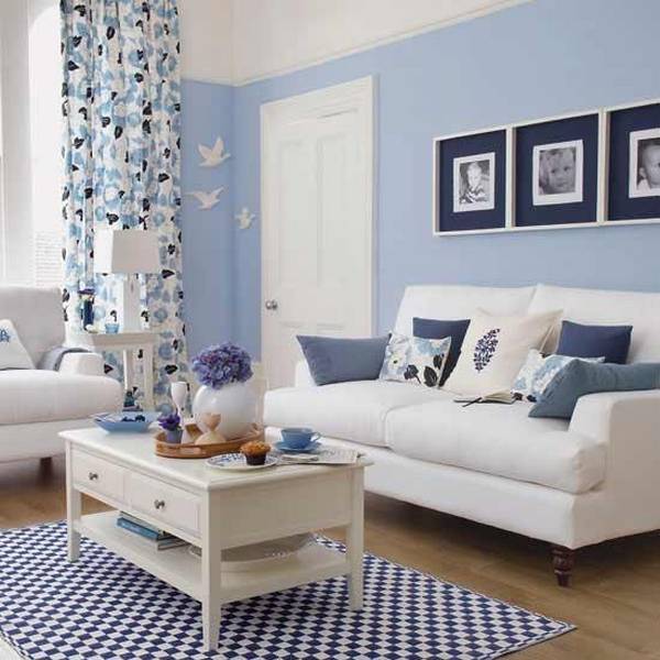 Как оформить гостиную в голубом цвете: 4 совета с фото