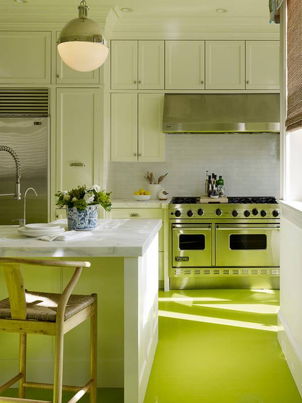 Линейная кухня «Green Lime» - фото