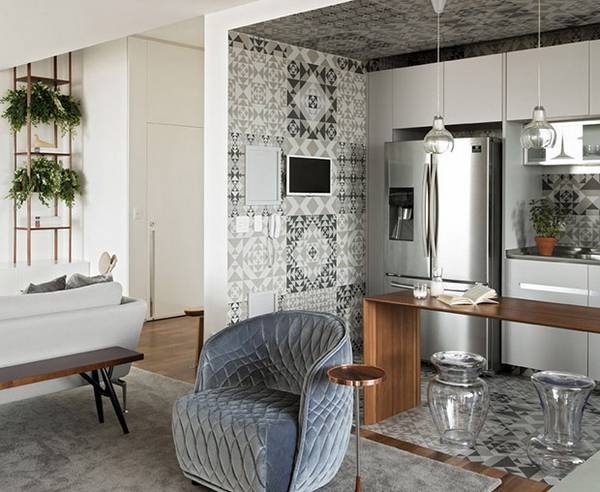 Кухня «Сombo» - стильная геометрия от пола до потолка - фото