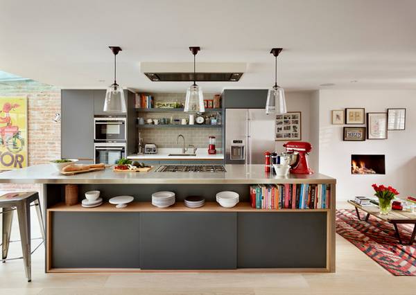 Большая семейная кухня в стиле Open space II - фото