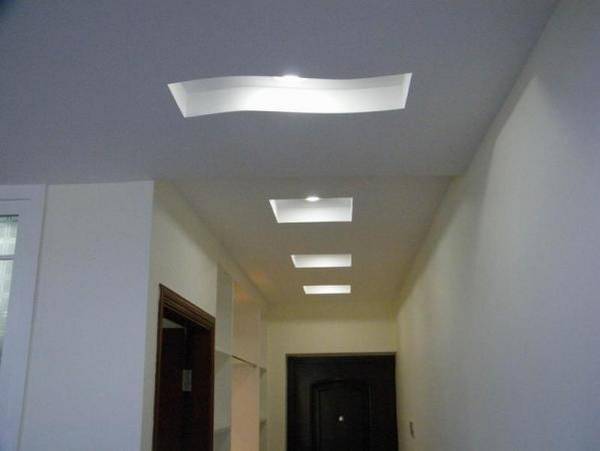 Обустраиваем потолок в коридоре из гипсокартона: фото, дизайн и 4 преимущества с фото