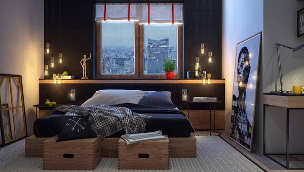 Приглушенный взгляд на спальню «Aleid» с индустриальными элементами с фото