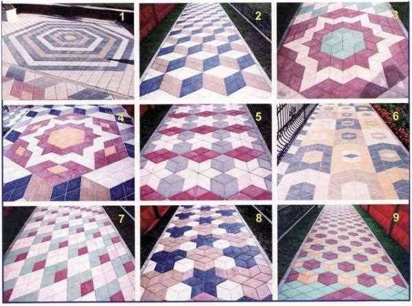 Варианты укладки тротуарной плитки Ромб - звезда, шестигранник, 3D эффекты - фото