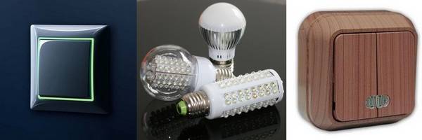 Выключатель с подсветкой и светодиодные лампы: нюансы подключения, схемы - фото